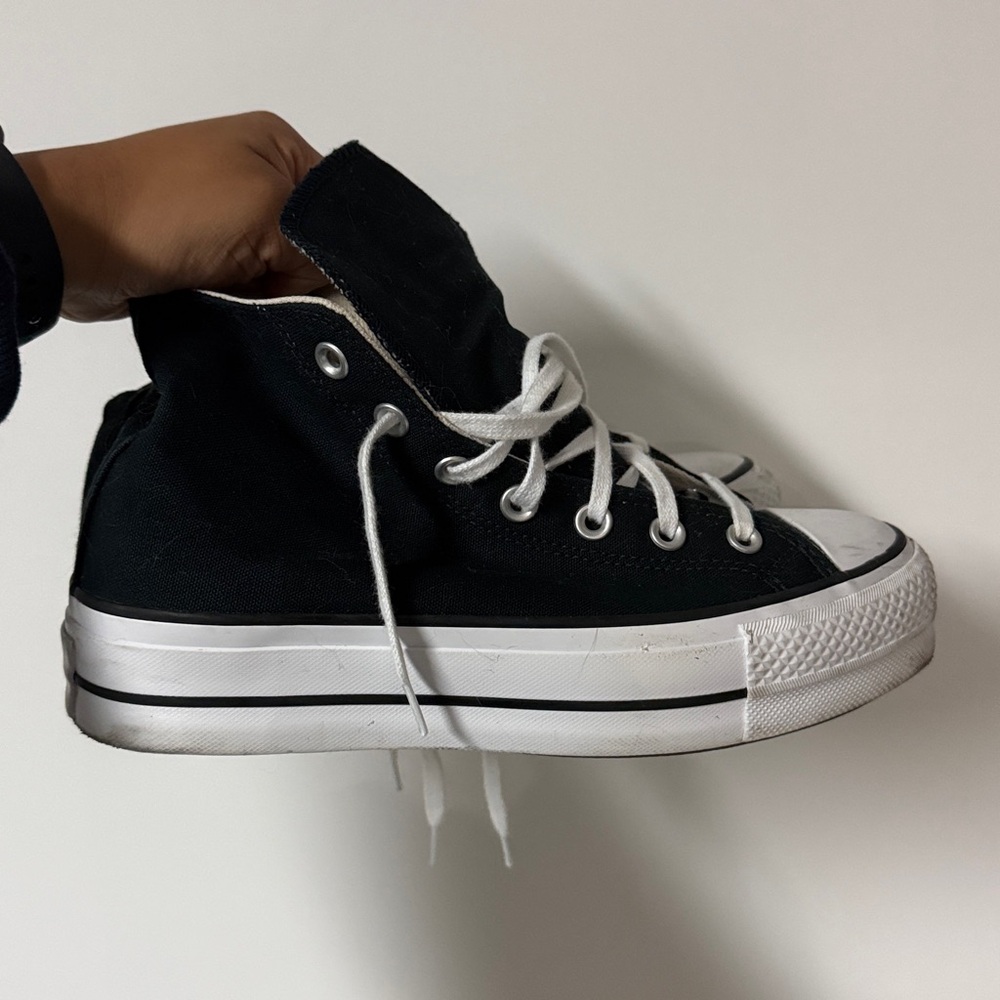 Converse Black and White Platform Sneakers